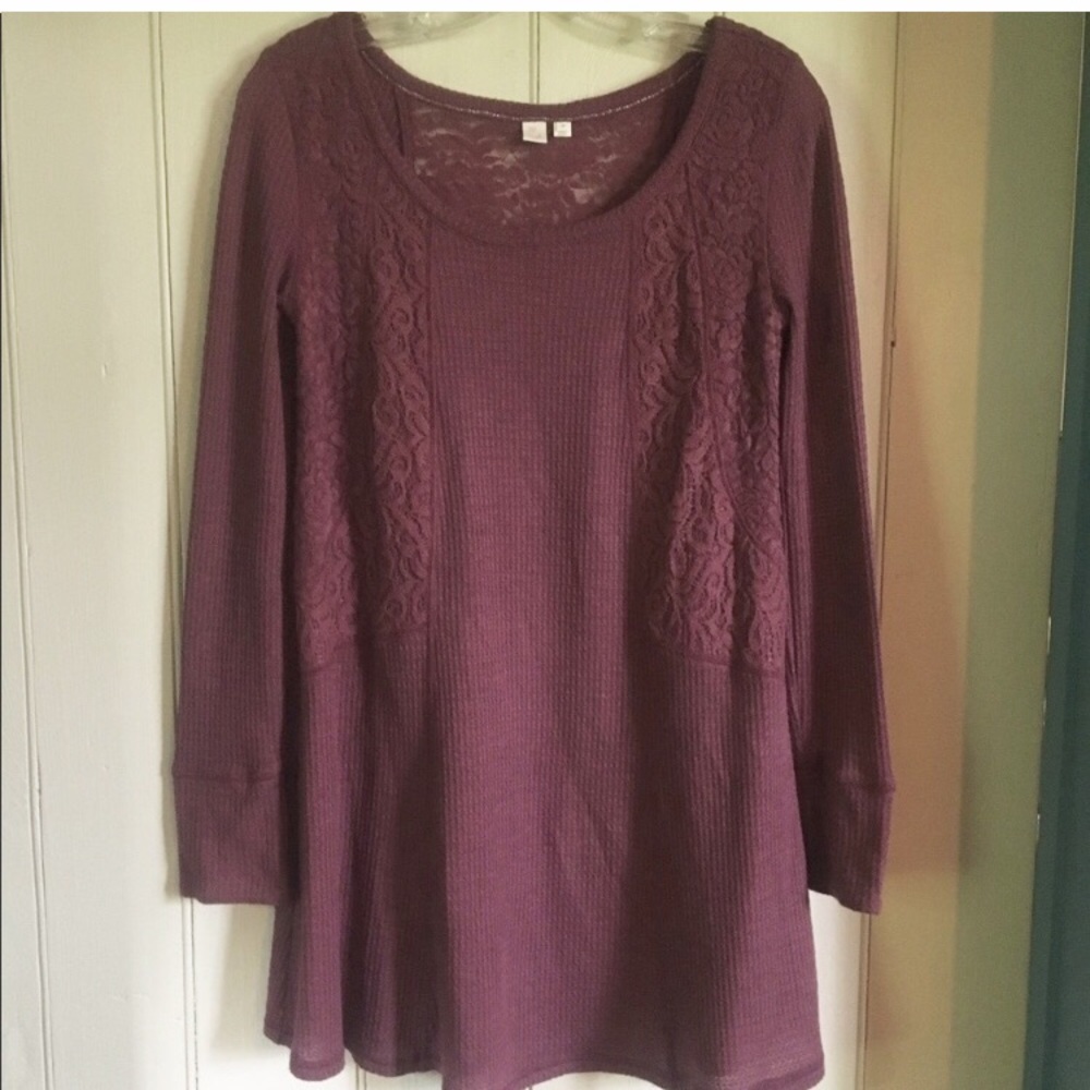 Pretty thermal and lace tunic from Anthropologie
